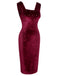 Wine Red 1960s Velvet Elk Bow Dress, vintage dress, retro fashion - perfect for women who love vintage and retro fashion