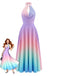Y2K Cowl Neck Halter Sleeveless Gradient Dress - vintage dress, retro fashion, elegant style for vintage lovers