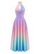 Y2K Cowl Neck Halter Sleeveless Gradient Dress: beautiful vintage dress, retro fashion, elegant style with timeless appeal