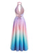 Y2K Cowl Neck Halter Sleeveless Gradient Dress | vintage dress, retro fashion, elegant style - perfect for retro fashion enthusiasts