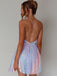 Y2K Rainbow Sequins Deep V-Neck Backless Dress - vintage dress, retro fashion
