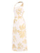 This Yellow 1930s Asymmetric Neckline Floral Dress wraps her in 1930s elegance, one twirl at a time