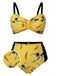 She's wearing Yellow 1930s Contrast Floral Strap Swimsuit and the whole beach remembers the 1930s