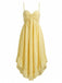 Yellow 1930s Halter Backless Dress Plaid Dress