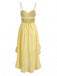Yellow 1930s Halter Backless Dress Plaid Dress