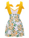 Yellow 1940s Floral Patchwork One-Piece Swimsuit — vintage elegance for the modern woman