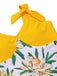 Yellow 1940s Floral Patchwork One-Piece Swimsuit: timeless style reimagined