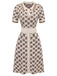 Yellow 1940s Lapel Plaid Buttoned Dress — vintage elegance for the modern woman