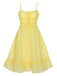 Yellow 1940s Spaghetti Strap Ruffle Hem Dress, vintage dress, retro fashion - perfect for women who love vintage and retro fashion