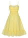 Yellow 1940s Spaghetti Strap Ruffle Hem Dress, vintage dress, retro fashion - perfect for women who love vintage and retro fashion