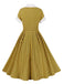 This Yellow 1950s Bow Striped Swing Dress wraps her in 1950s elegance, one twirl at a time