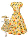 She slips into this Yellow 1950s Hydrangea Floral Ruched Dress and suddenly it's a 1950s daydream