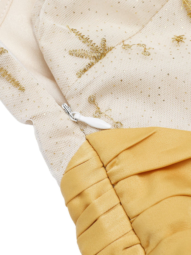 Yellow 1950s Mesh Patchwork Swing Dress, vintage dress, retro fashion, rockabilly, pin-up fashion - perfect for women who love vintage and retro fashion