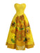[Pre-Sale] Yellow 1950s Oil Painting Floral Swing Dress, vintage dress, retro fashion, rockabilly, pin-up fashion - perfect for women who love vintage and retro fashion