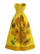 [Pre-Sale] Yellow 1950s Oil Painting Floral Swing Dress, vintage dress, retro fashion, rockabilly, pin-up fashion - perfect for women who love vintage and retro fashion