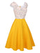Yellow 1950s Polka Dots Button Dress, vintage dress, retro fashion, rockabilly, pin-up fashion - perfect for women who love vintage and retro fashion