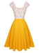 Yellow 1950s Polka Dots Button Dress, vintage dress, retro fashion, rockabilly, pin-up fashion - perfect for women who love vintage and retro fashion