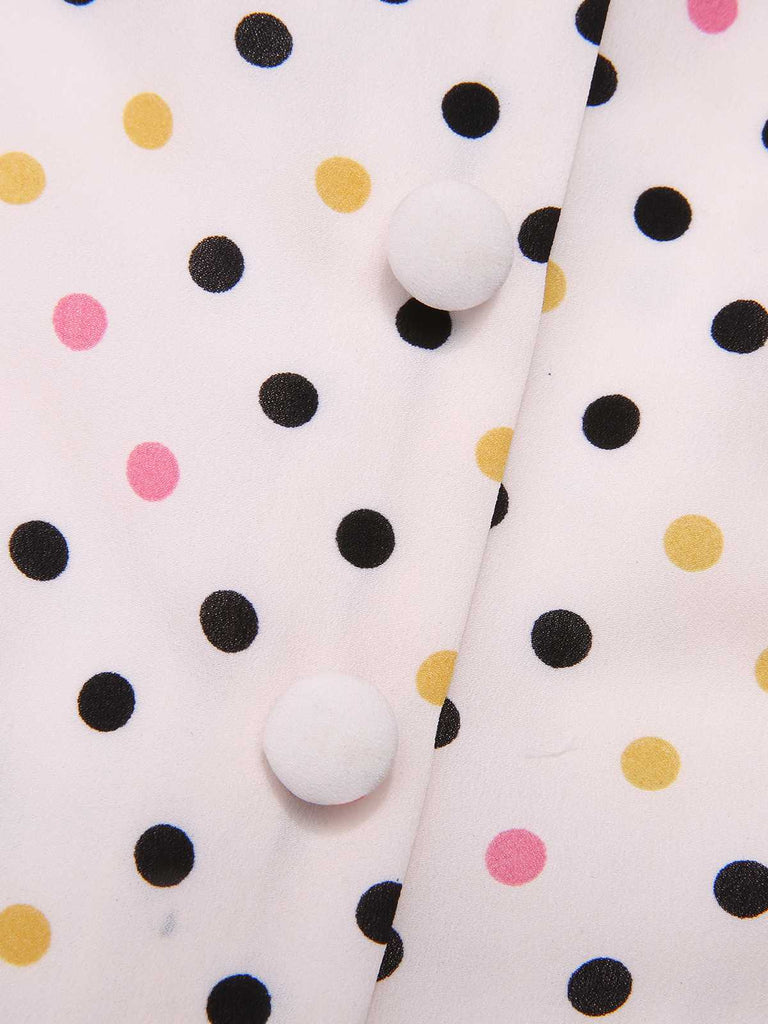 Yellow 1950s Polka Dots Button Dress, vintage dress, retro fashion, rockabilly, pin-up fashion - perfect for women who love vintage and retro fashion