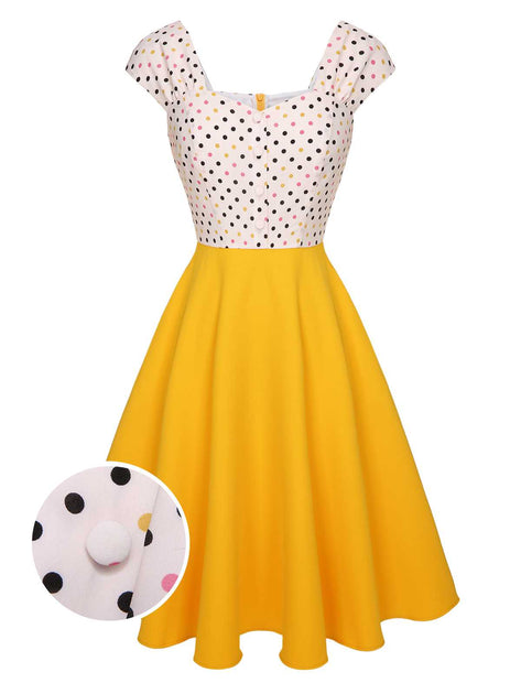 yellow dress red polka dot 1950s Dots Button Diana Ross, queen of Color:Teal Silver About fifty percent of ebony