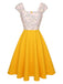 Yellow 1950s Polka Dots Button Dress, vintage dress, retro fashion, rockabilly, pin-up fashion - perfect for women who love vintage and retro fashion