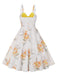 Yellow 1950s Strap Floral Patchwork Contrast Dress — vintage elegance for the modern woman