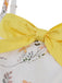 Yellow 1950s Strap Floral Patchwork Contrast Dress: timeless style reimagined