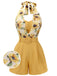 Yellow 1950s Sunflower Halter Romper — vintage elegance for the modern woman