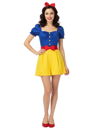 Yellow 1950s Sweetheart Collar Bow Belt Romper, vintage romper, retro jumpsuit - perfect for women who love vintage and retro fashion