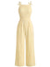 Yellow 1950s Sleeveless Belted Bow Jumpsuit 7
