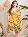 Yellow 1950s V-Neck Belted Floral Dress: timeless style reimagined
