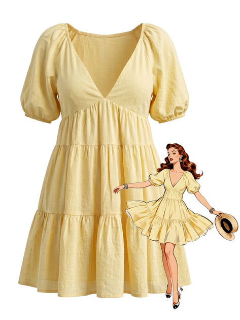 golden italian dressing recipe Gold Floral Babydoll Dress main image 0