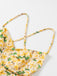 This Yellow 1960s Back Lace-Up Ruched Floral Dress wraps her in 1960s elegance, one twirl at a time