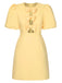 Yellow 1960s Bow Puff Sleeve Solid Dress: where 1960s romance meets her modern spirit