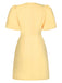 This Yellow 1960s Bow Puff Sleeve Solid Dress wraps her in 1960s elegance, one twirl at a time