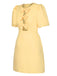 Yellow 1960s Bow Puff Sleeve Solid Dress — the kind of 1960s dress that makes strangers smile