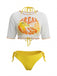Yellow-1960s-Halter-Triangle-Bikini-Set-Sheer-Cover-Up, vintage, retro, swimwear