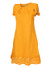 Yellow 1960s Hollow A-Line Solid Dress: where 1960s romance meets her modern spirit