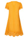 This Yellow 1960s Hollow A-Line Solid Dress wraps her in 1960s elegance, one twirl at a time