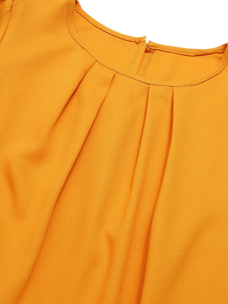 Yellow 1960s Hollow A-Line Solid Dress — the kind of 1960s dress that makes strangers smile