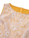 Yellow 1960s Solid Lace Patchwork Belt Dress, vintage dress, retro fashion, lace detail - perfect for women who love vintage and retro fashion