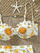 Yellow 1970s Bikini Set Cover Up 3PCS, vintage swimsuit, pin-up swimwear - perfect for women who love vintage and retro fashion