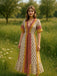 Yellow 1970s Bohemian Floral Tribal Pattern Jumpsuit: timeless 1970s elegance she makes her own