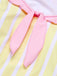 Yellow & Pink 1940s Stripe One-Piece Swimsuit, vintage swimsuit, pin-up swimwear - perfect for women who love vintage and retro fashion