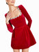 1960s Velvet Diamond Square Neck Dress