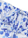Blue 1930s Ditsy Floral Spaghetti Strap Fishtail Dress