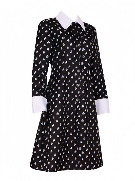 Black 1940s Wednesday Addams Style Dress
