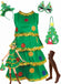 Green 1960s Christmas Tree Tiered Dress Set