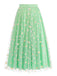 1940s Daisy Mesh High Waist A-Line Skirt