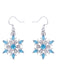 Blue Crystal Snowflake Dangle Earrings