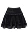 Black 1980s Solid Embroidered Lace Skirt